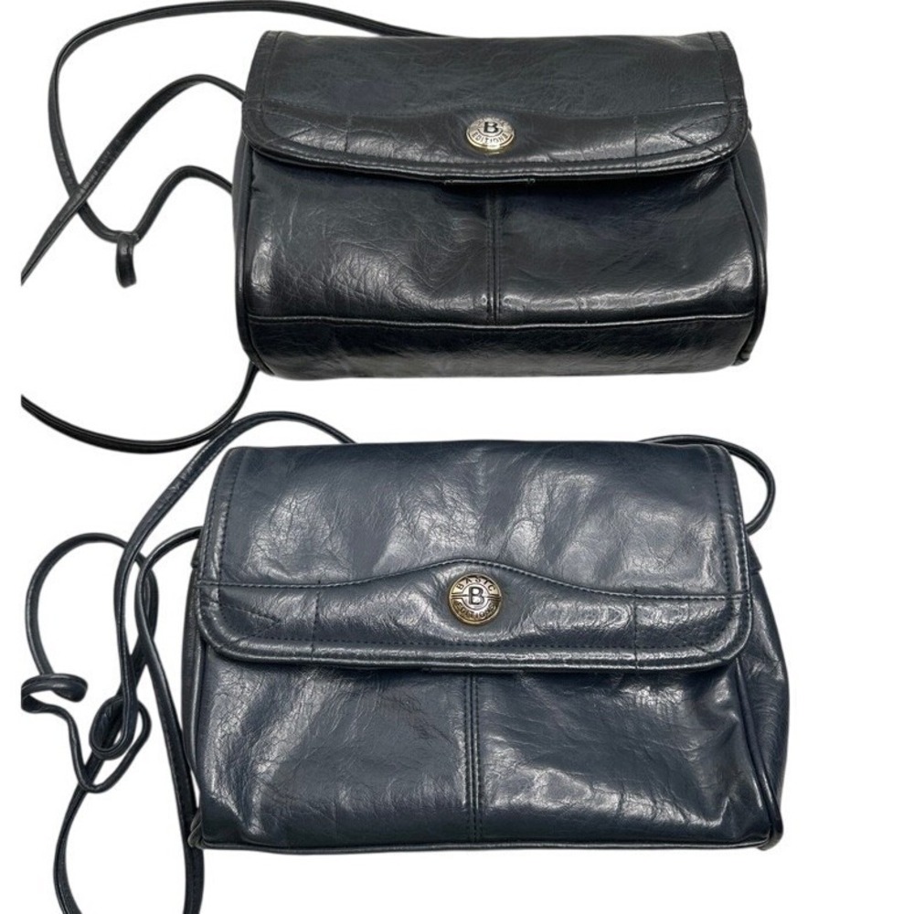 Basic Editions Black Crossbody Bag Set of 2 Faux Leather Vintage Style Handbags